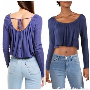 Free People Bondi Thermal Top Cobalt Blue Purple Medium